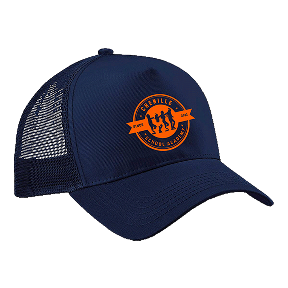 CASQUETTE TRUCKER BLEUE LOGO ORANGE CASQUETTE TRUCKER BLEUE LOGO ORANGE